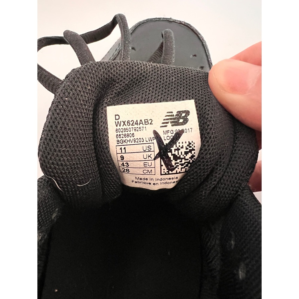 New Balance 624 Cross Training Shoes Black Leather WX624AB2 Womens 11 Wide - Picture 7 of 7